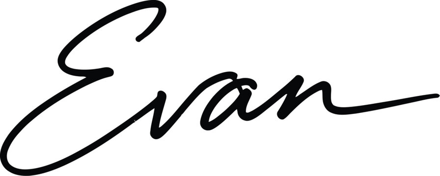 Evan handwritten signature style typography provides a minimalist aesthetic for branding.