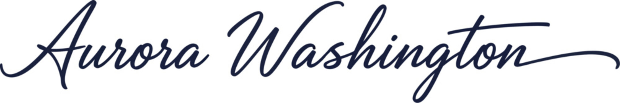 Aurora Washington written in cursive script serves as a sophisticated digital signature tag.