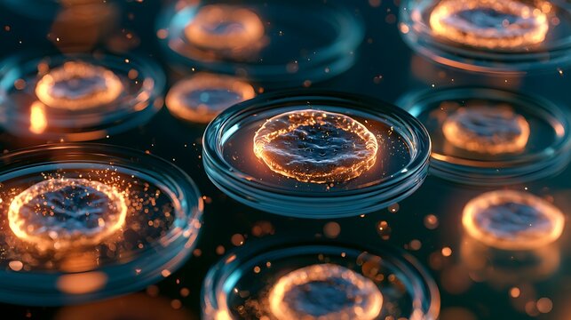 Antibiotic resistant bacteria found in seafood samples, futuristic microbiology laboratory scene,