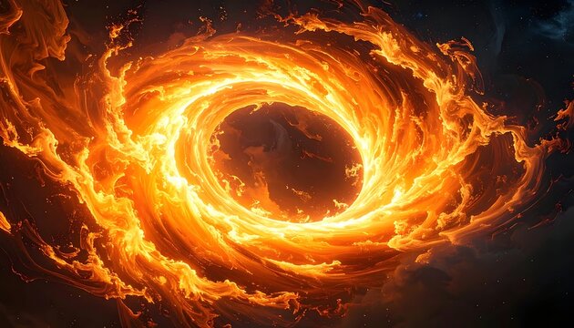 A swirling vortex of fiery orange and yellow flames (2)
