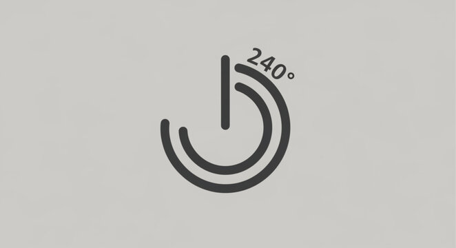 Power button symbol with 240 degrees indicated.