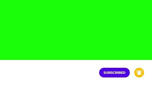 Animated subscription badge design in purple and yellow colors with space for text on a green background