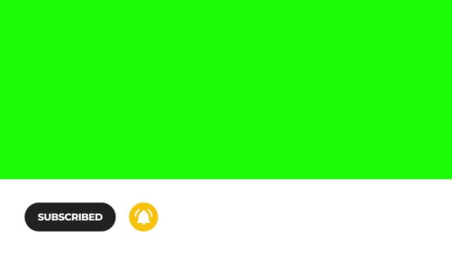 Animated design of a white subscription bar with black and yellow buttons and a cursor clicking on a green background