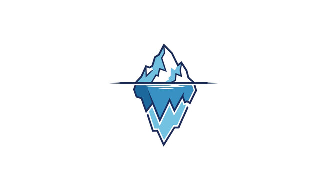 Minimalist iceberg illustration showing tip and underwater depth