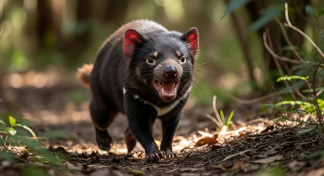 Tasmanian Devil Snarling.