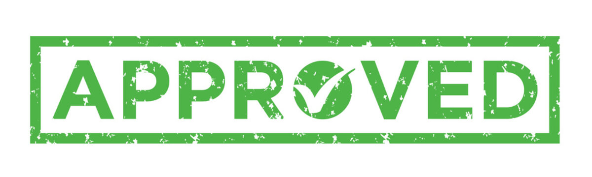 Approval sign, design element suitable for websites, print design or app