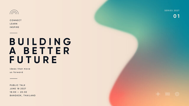 Abstract business background. Set of soft teal and orange blurred gradients. Defocused color banner template for technology presentation, startup event, and modern graphic design.
