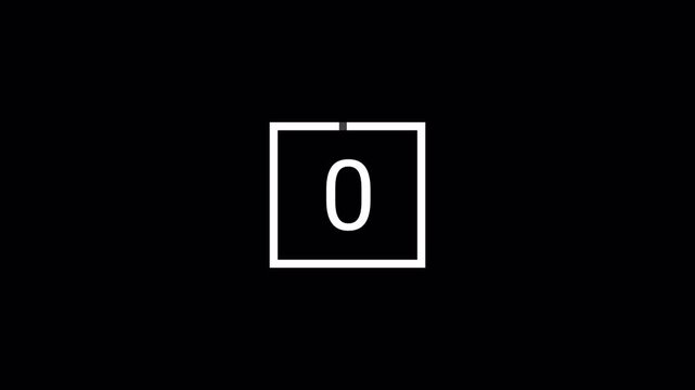 3 Second countdown timer animation video. 3 to 1 countdown video with transparent background with alpha channel.
