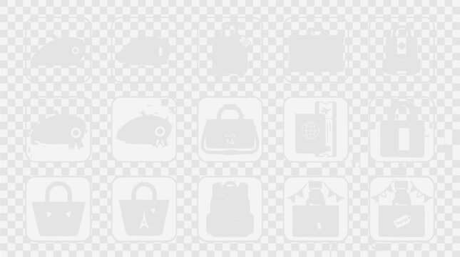 Set of Shopping Bag Icons and Abstract Shapes