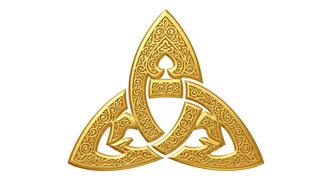Golden celtic knot symbol