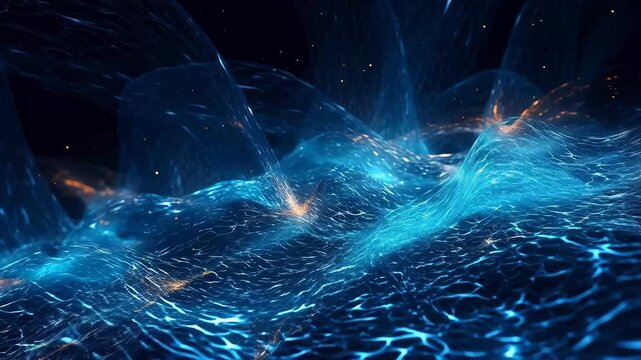 Digital nebula blue flash point line abstract background