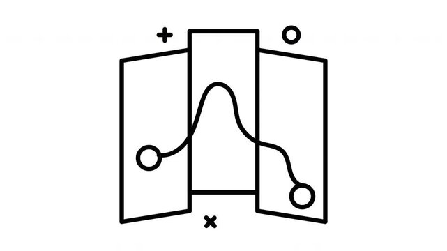 Abstract Geometric Shapes and Lines Representing Data Flow.