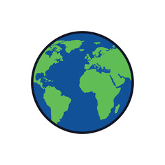 Fototapeta premium Simple vector illustration of planet Earth showing continents and oceans.