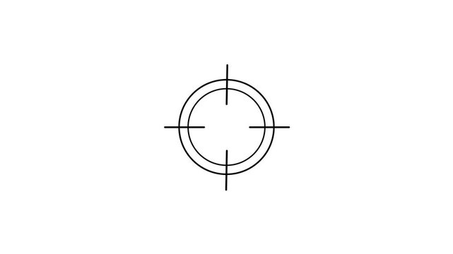 Black Crosshair Target Reticle on a White Background aiming