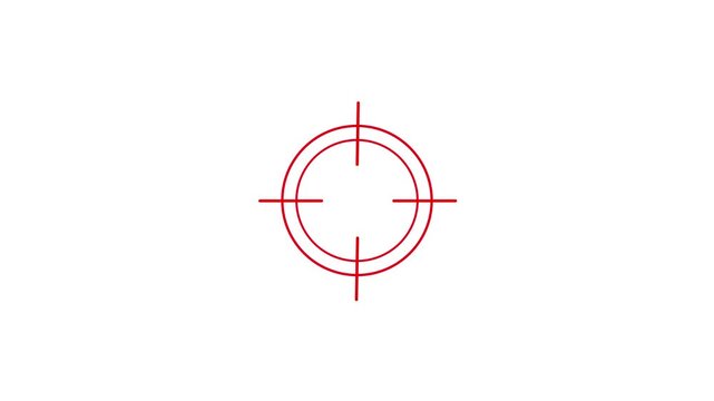 Red crosshair target reticle symbol on white background scope