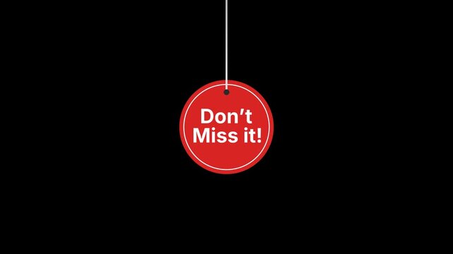 Don't miss it Hanging Tag Animation