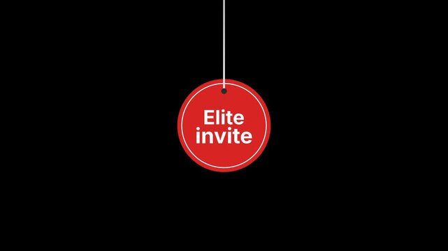 Elite invite Hanging Tag Animation