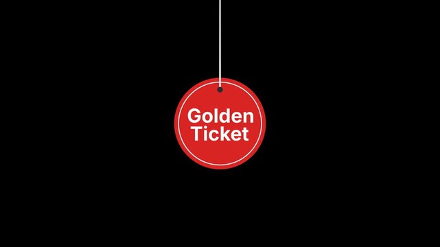 Golden ticket Hanging Tag Animation