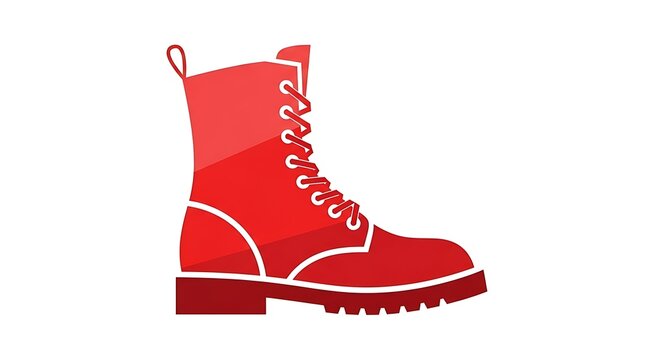 Red work boot illustration