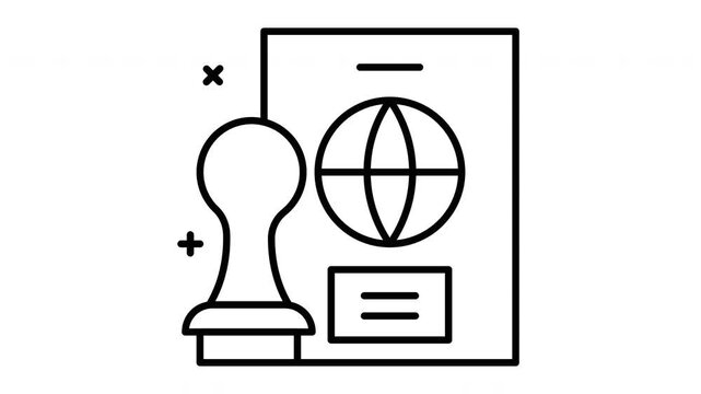 Passport Stamp Icon for Travel and Immigration.