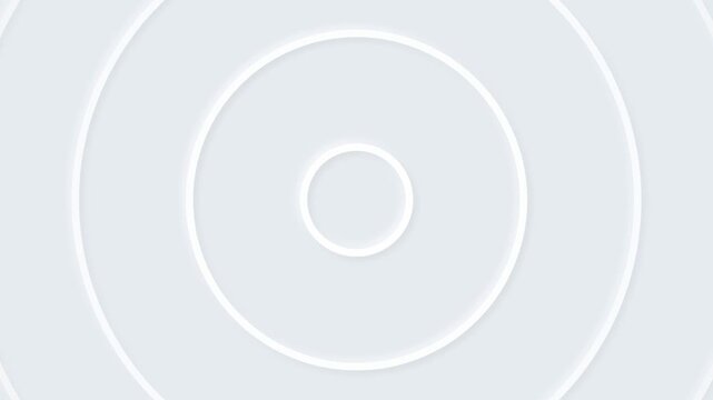 Minimalist abstract background with concentric white circles and soft shadows