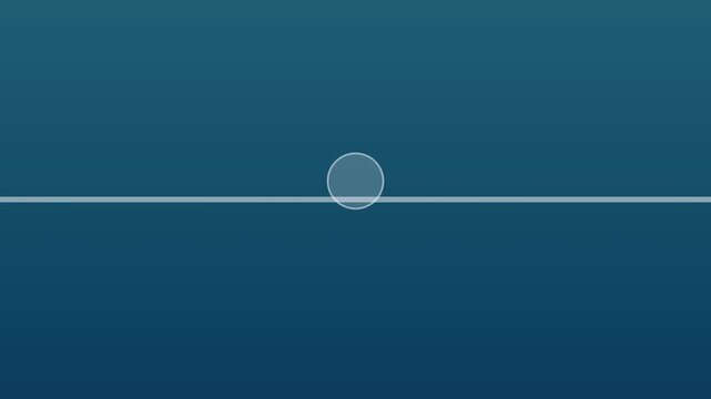 Minimalist graphic design featuring a single white wave line and circle