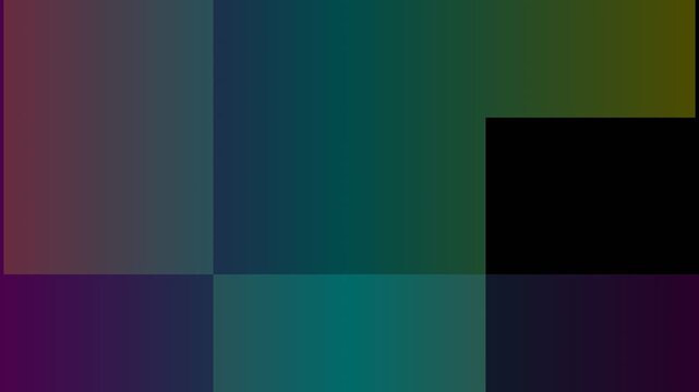 Abstract composition of dark geometric blocks in deep teal and purple tones