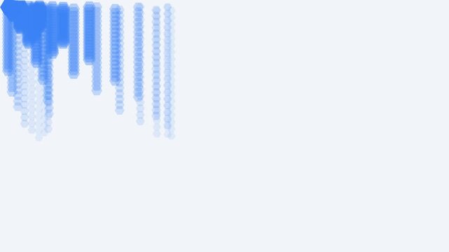 Abstract blue hexagonal pattern arranged in vertical gradient columns