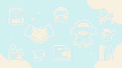 Obraz premium Back to School Education Icons - Learning, Achievement, and Success