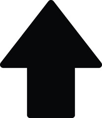 Fototapeta premium Simple bold black arrow icon pointing up for navigation and user interface design Vector