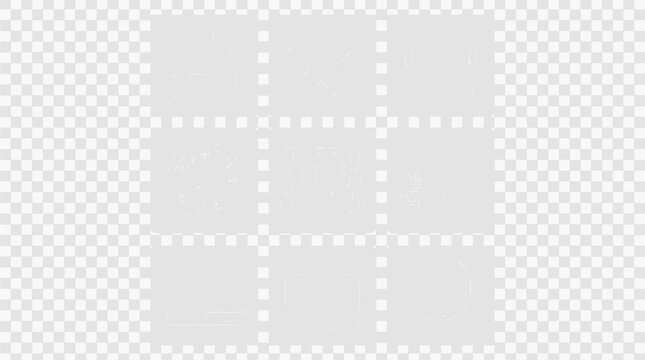 Abstract white grid pattern on transparent background
