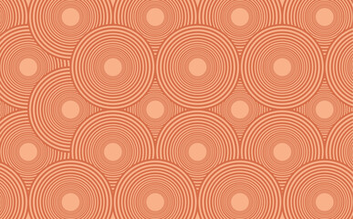 Fototapeta premium Seamless retro geometric circle pattern with concentric ring shapes vintage abstract background and modern minimal decorative wallpaper design for textile and print