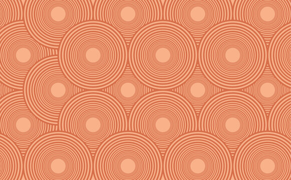 Seamless retro geometric circle pattern with concentric ring shapes vintage abstract background and modern minimal decorative wallpaper design for textile and print