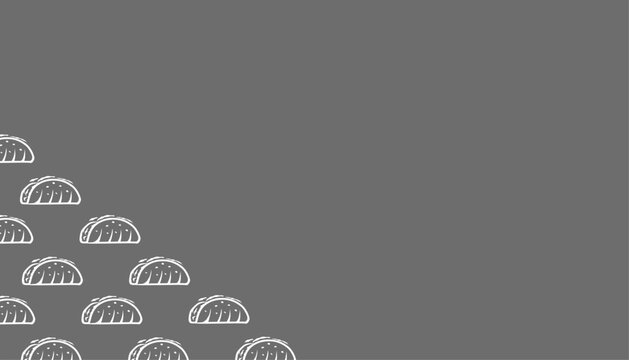 Taco Pattern. Hand Drawn Mexican Food Background. Minimal Doodle Style.