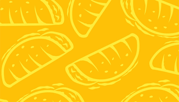 Taco Seamless Pattern. Hand Drawn Mexican Food Background. Minimal Doodle Style.