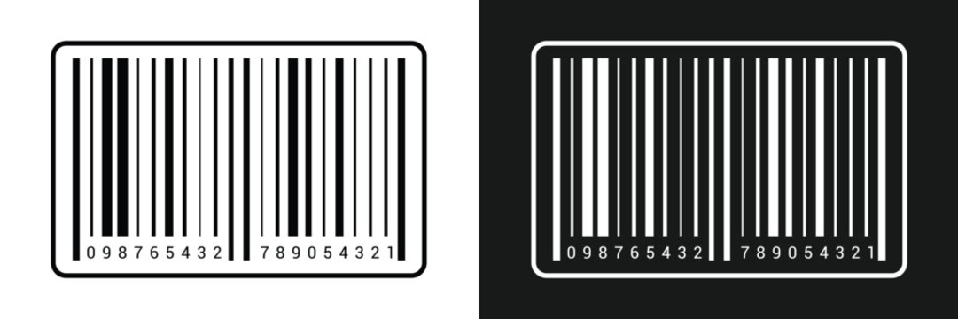 Barcode vector icons set. Bar code for product and sales. Collection of various black and white barcode vector icons isolated on a white background. Digital bar codes labels and tags.