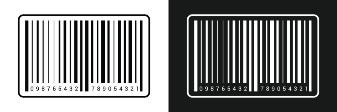 Barcode vector icons set. Bar code for product and sales. Collection of various black and white barcode vector icons isolated on a white background. Digital bar codes labels and tags.