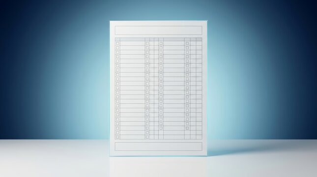 Pharmaceutical quality inspection checklist sheet 3D render, GMP compliance QA document layout, batch inspection form design, structured manufacturing control grid