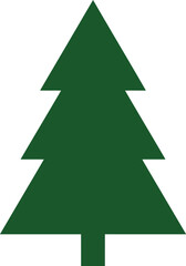 Fototapeta premium Stylized Evergreen Tree Vector Illustration in Minimalist Line Art Outline Style