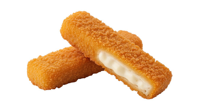 Two breaded fish... isolated on a transparent background