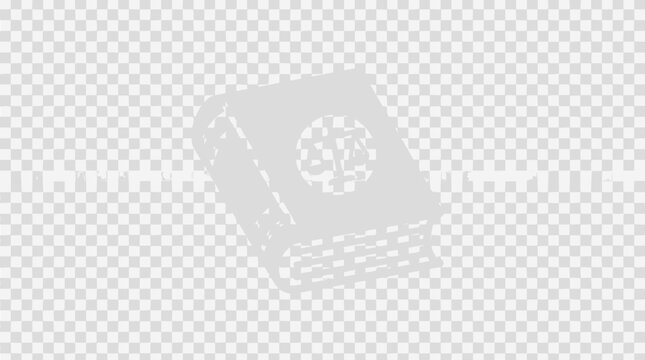 White Quran Icon on Transparent Background - Islamic Holy Book Symbol