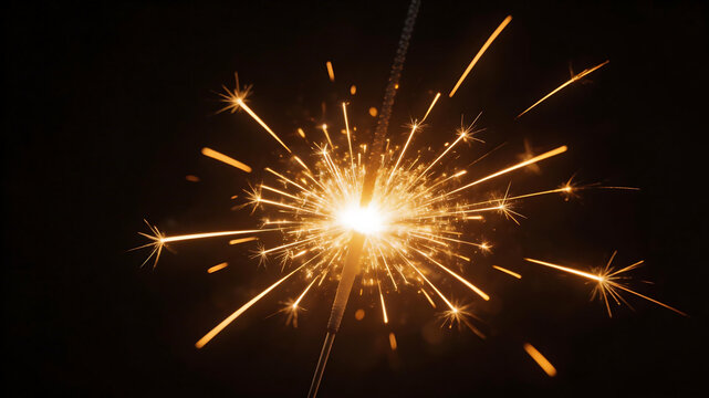 Burning sparkler with bright sparks symbolizing the limitless potential of digital design
