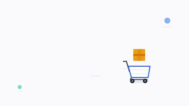 ecommerce online shopping cart digital retail animation