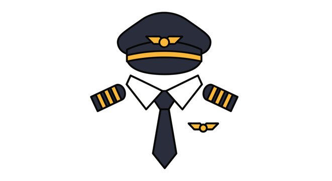 Airline pilot uniform illustration isolated vector design for aviation concepts
