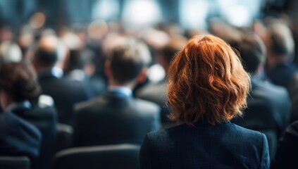 Fototapeta premium Audience Members Attending a Business Conference or Seminar.