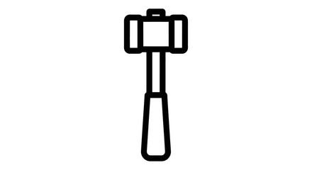 Naklejka premium Black and white vector illustration of a mallet isolated on white background