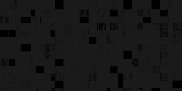 Dark gray background with scattered black squares and rectangles in a pixelated pattern for graphic design and digital textures