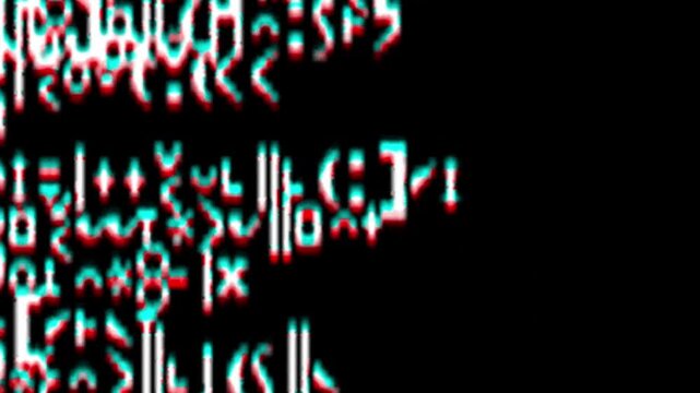 Abstract computer code glitch error motion.
