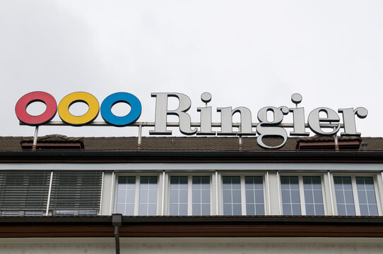 Ringier Media Group sign on headquarters in Zofingen, Switzerland