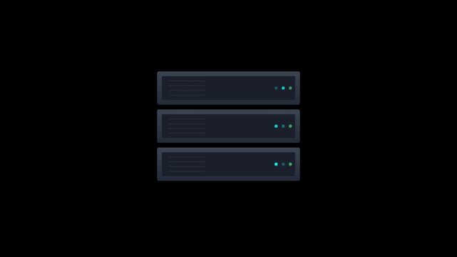 database server storage digital computing icon animation